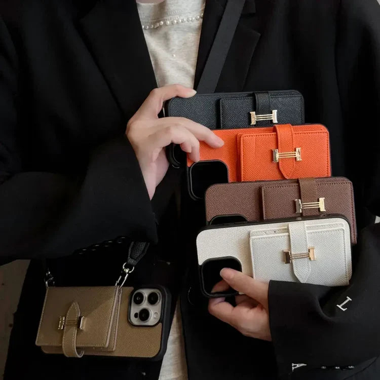 Luxury H-Buckle Crossbody Bag for iPhone