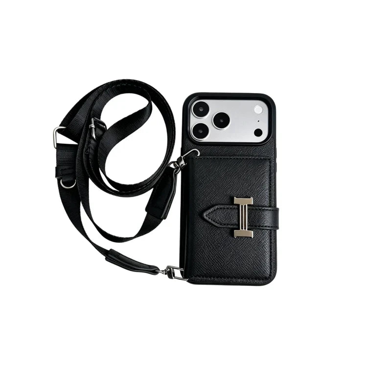 Luxury H-Buckle Crossbody Bag for iPhone