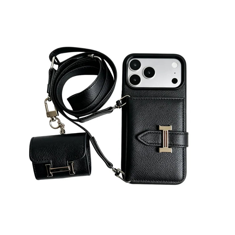 Luxury H-Buckle Crossbody Bag for iPhone