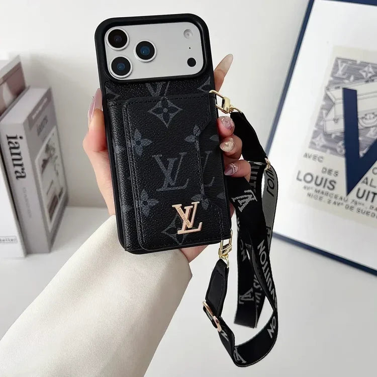 Tri-Fold Leather Crossbody Phone Bag