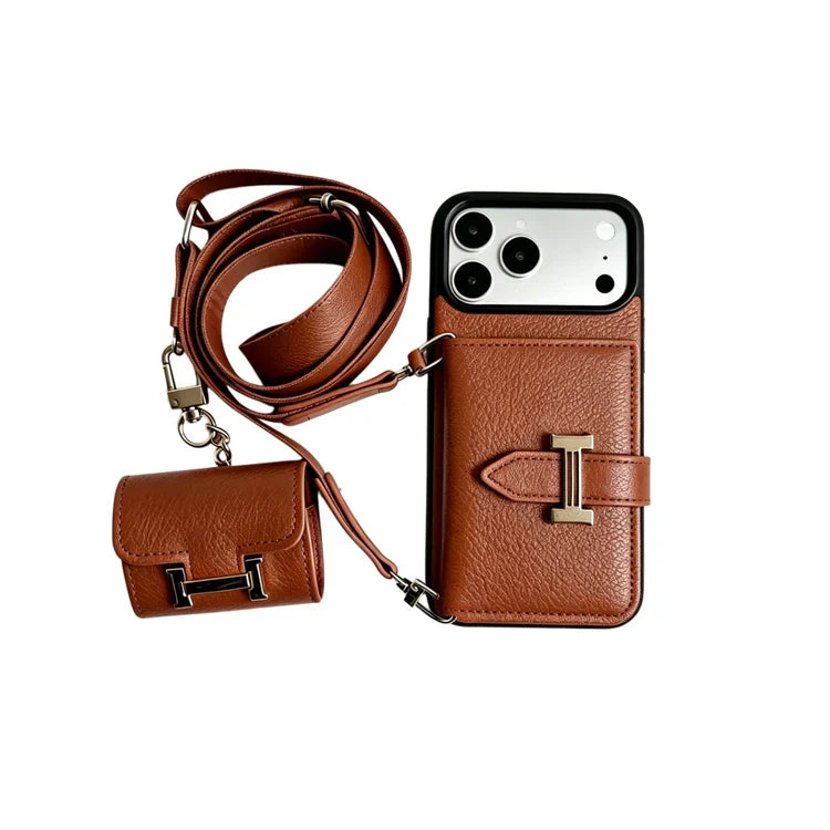 Luxury H-Buckle Crossbody Bag for iPhone