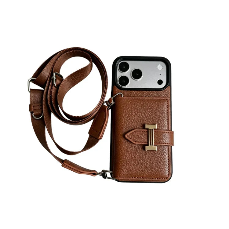 Luxury H-Buckle Crossbody Bag for iPhone