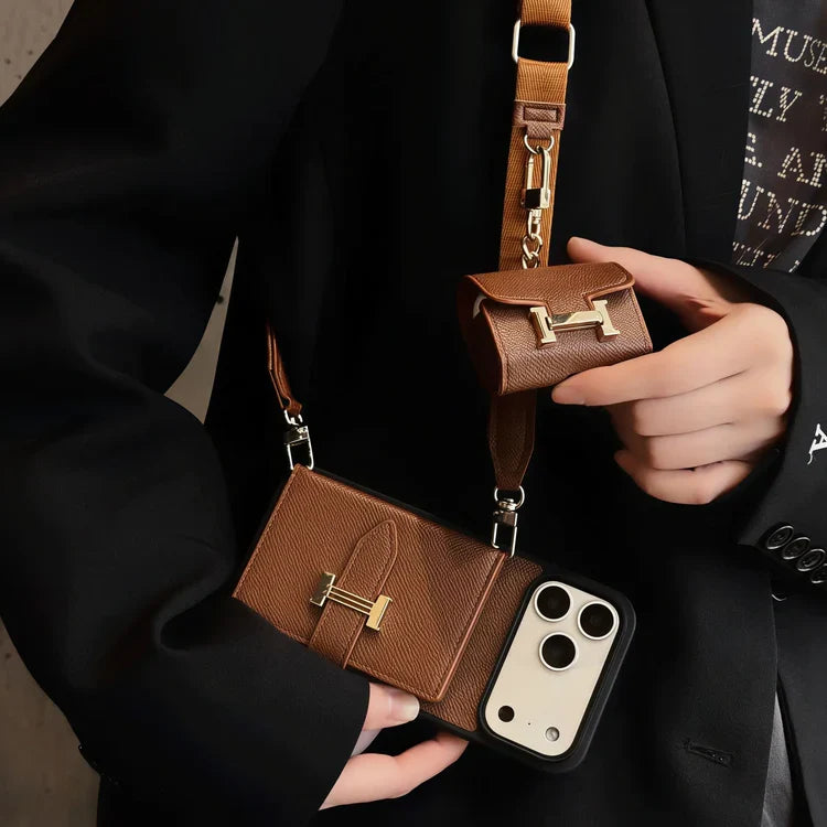 Luxury H-Buckle Crossbody Bag for iPhone