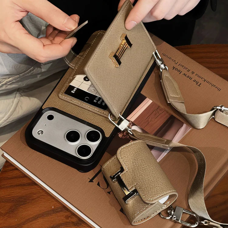 Luxury H-Buckle Crossbody Bag for iPhone