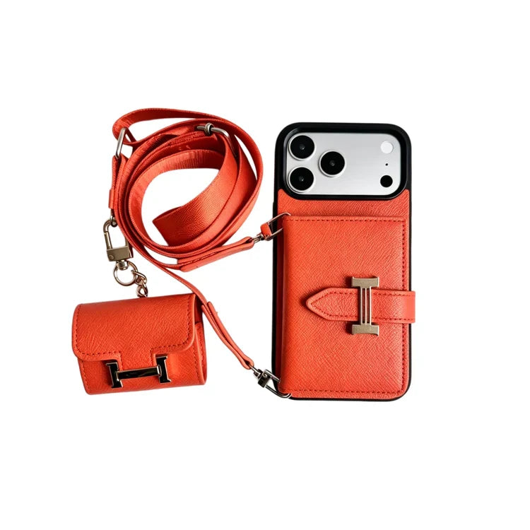 Luxury H-Buckle Crossbody Bag for iPhone