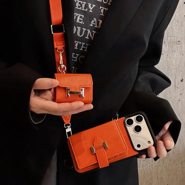 Luxury H-Buckle Crossbody Bag for iPhone