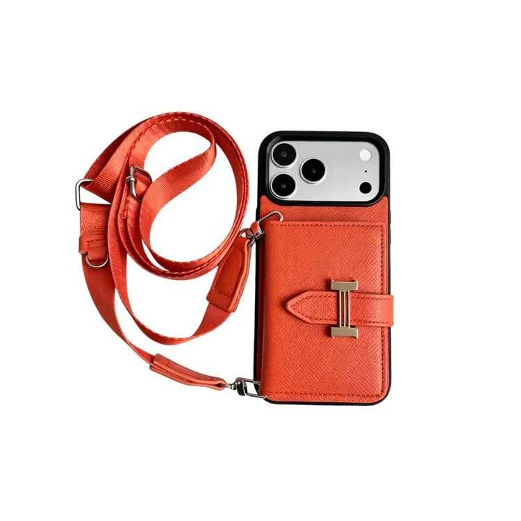 Luxury H-Buckle Crossbody Bag for iPhone