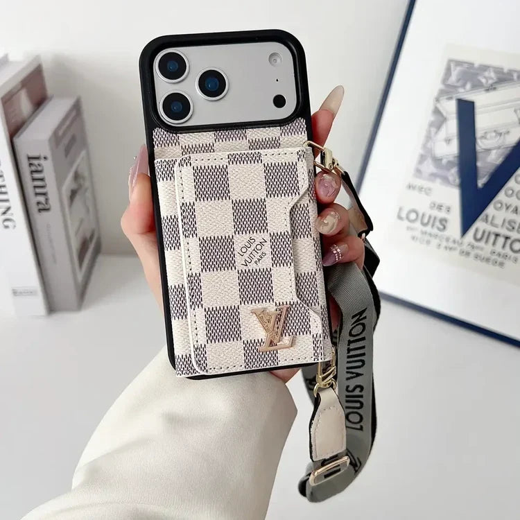 Tri-Fold Leather Crossbody Phone Bag