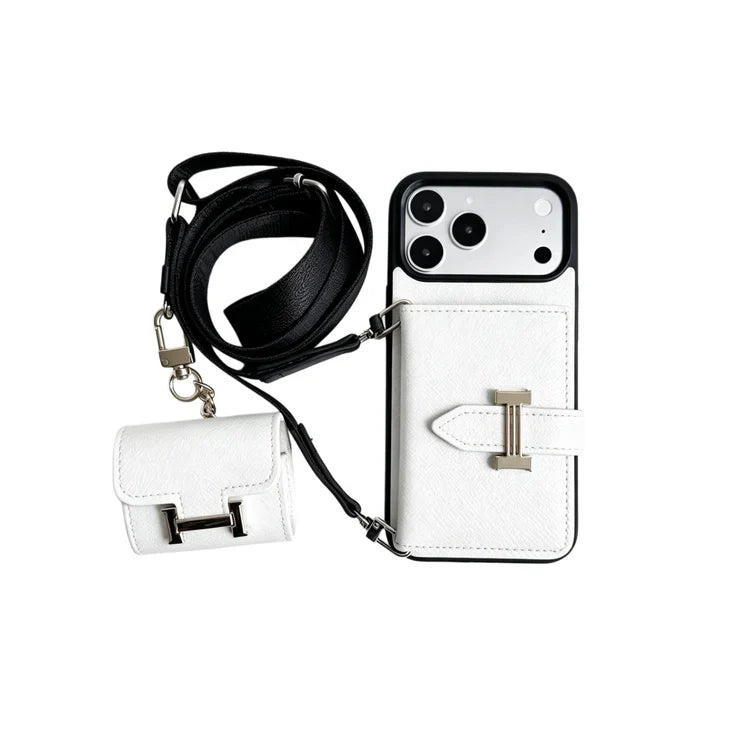 Luxury H-Buckle Crossbody Bag for iPhone