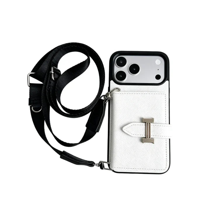 Luxury H-Buckle Crossbody Bag for iPhone
