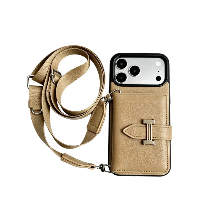 Luxury H-Buckle Crossbody Bag for iPhone