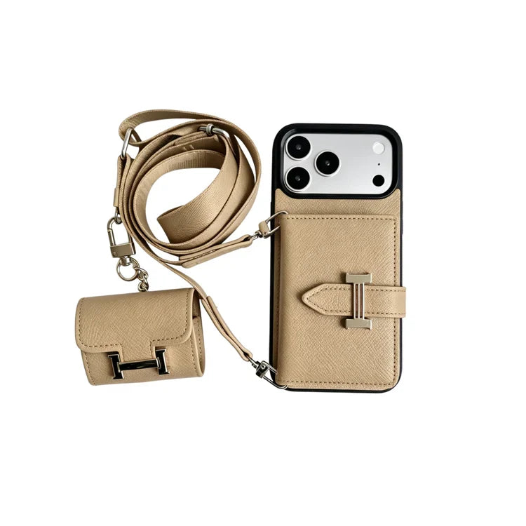 Luxury H-Buckle Crossbody Bag for iPhone