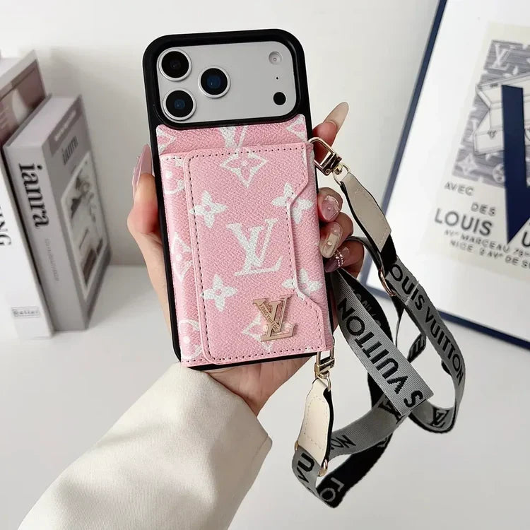 Tri-Fold Leather Crossbody Phone Bag